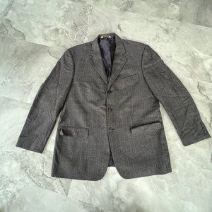 Pronto Uomo Mens Sport Coat Blazer Jacket Casual Wool/Silk Brown 44R Italy‎ Made